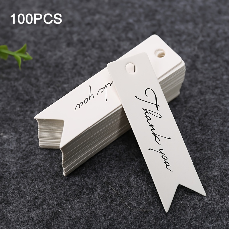 Image of 100pcs Thank You Gift Tags - & White Paper Hanging Labels For Baking, Gifts & Party Favors