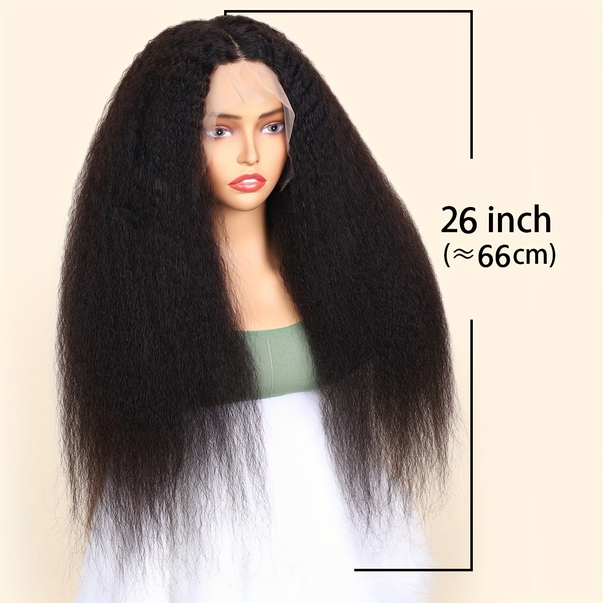 Long Kinky Straight Human Hair Wigs 13 6 1 Lace Front Human Temu