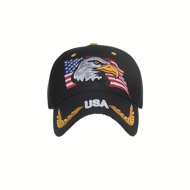 Eagle Usa Flag Embroidered Baseball Breathable Trucker - Temu