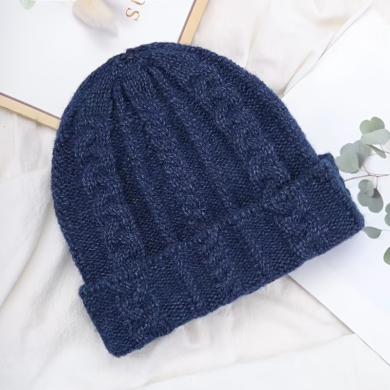1pc fashionable ear protection windproof knit beanie hat - Temu display picture 1