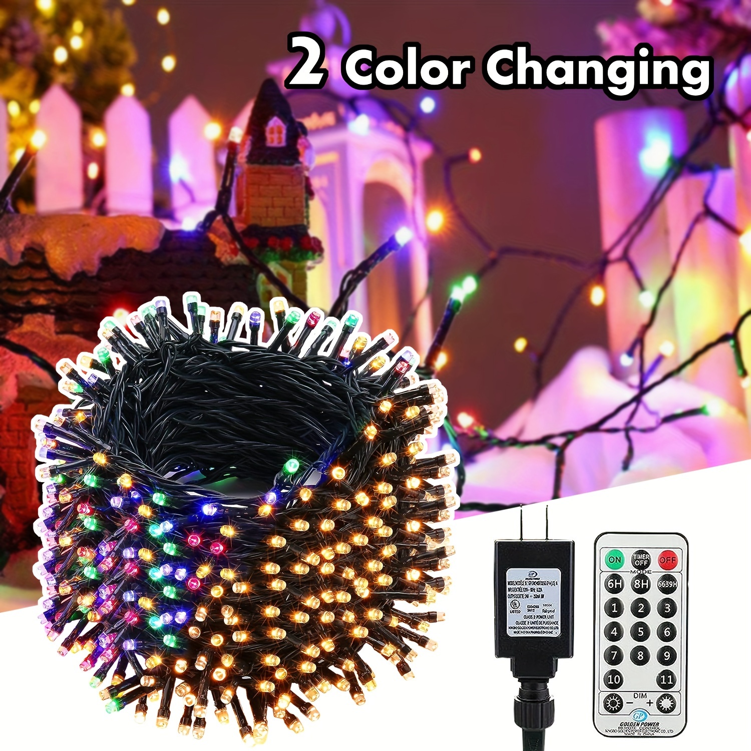 DIY Programmable Smart Christmas Lights with APP & Remote Control, 400 RGB  LED Light, Suitable for high Christmas Tree