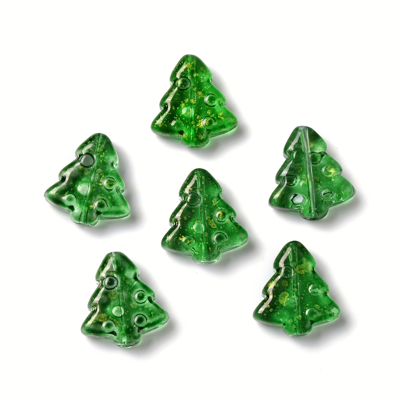 Glass Christmas Theme Tree Beads For Jewelry Making Diy - Temu