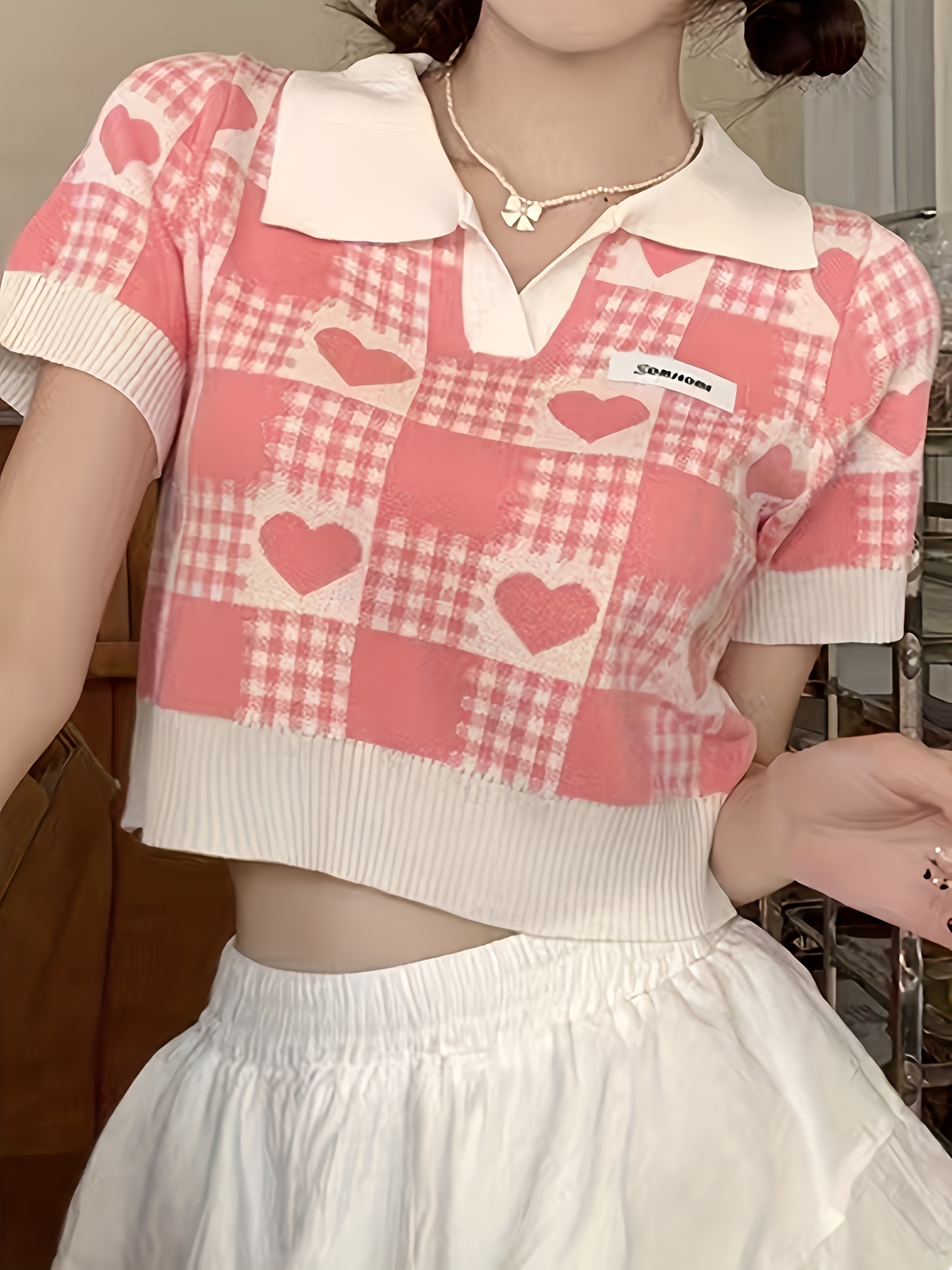 heart crop top in underpinning silk and cotton