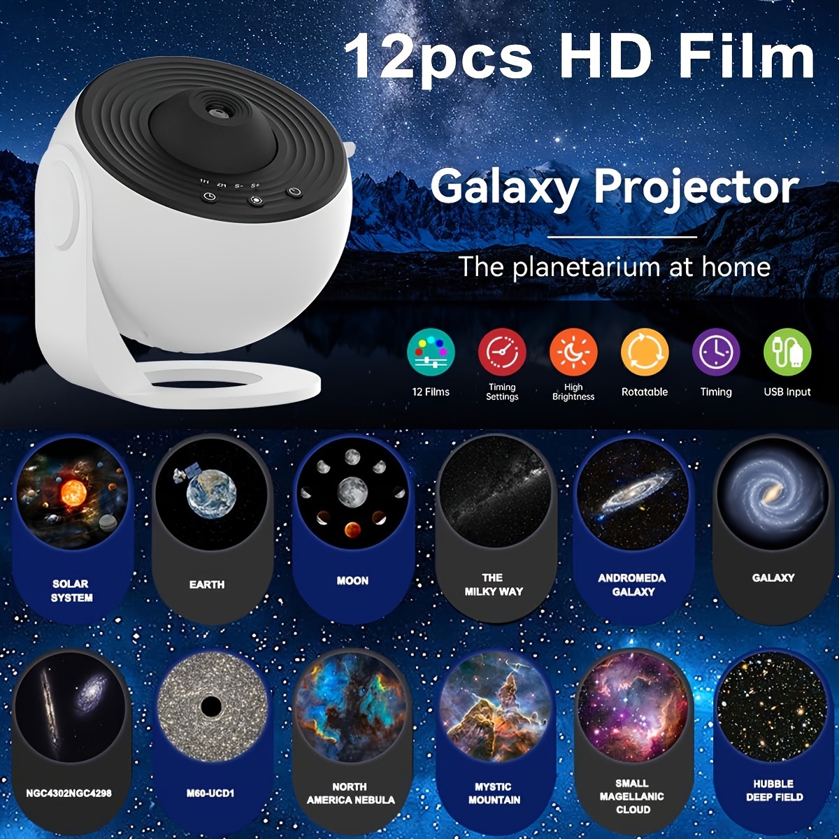 1 Star Projector Night Light Galaxy Projector Planetarium - Temu