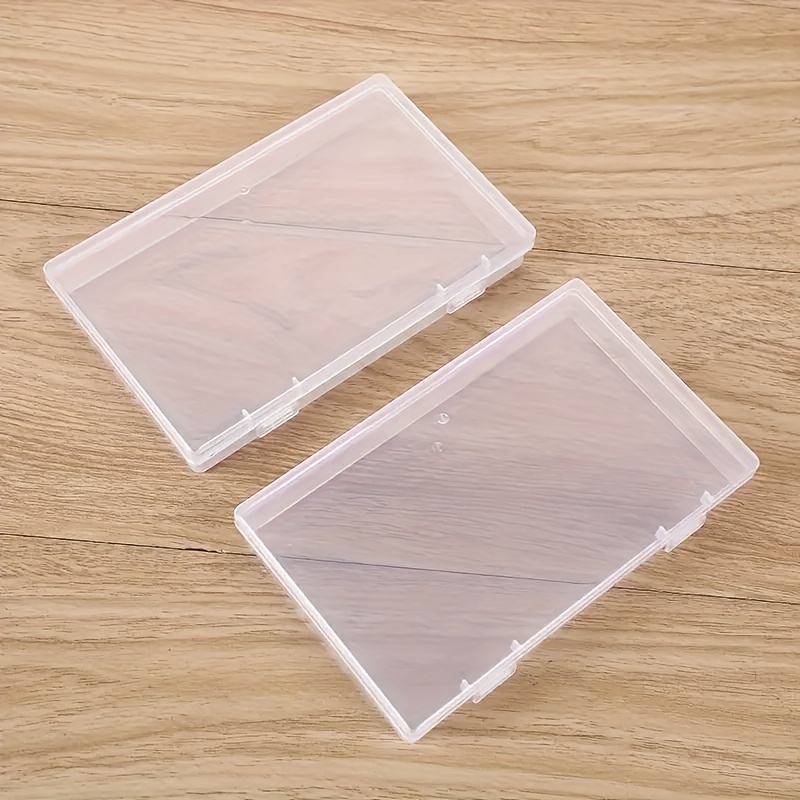 Plastic Clear Storage Box Flat Rectangular Organizer - Temu