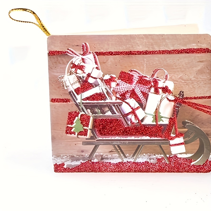 16pcs Christmas Cartoon Lanyard Greeting Cards with Rope