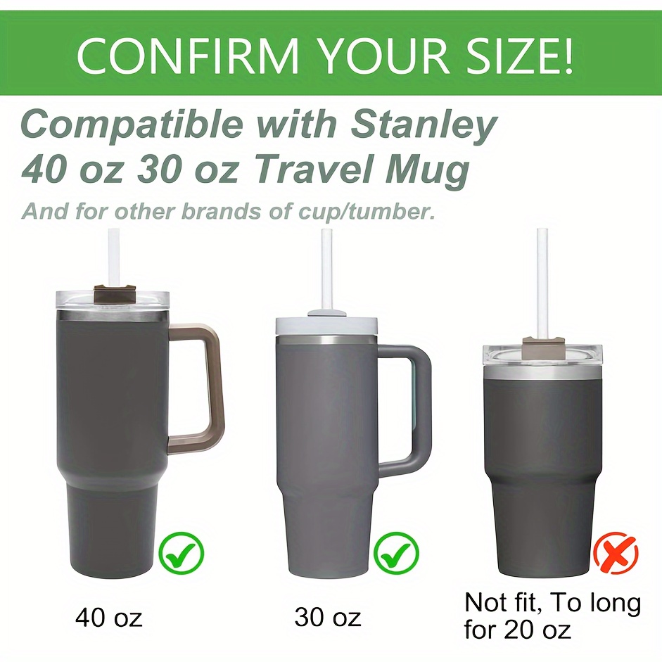 Greant 8 PCS Stainless Steel Straw for Stanley Adventure Quencher Tumbler  40 oz, 12 inch Straw with Straw Cover for Stanley, Metal Straws with Straw