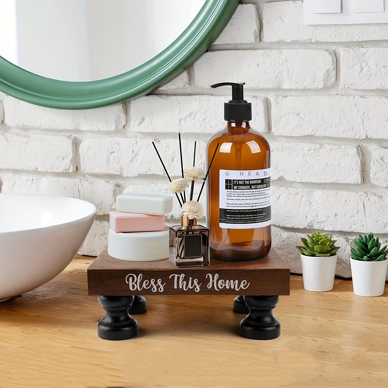 1pc Wooden Base Soap Dish, Soap Stand Wood Risers, Display Rack For  Bathroom, Sink Soap Dispenser Storage Rack, Perfume Makeup Organizer,  Candle Plant