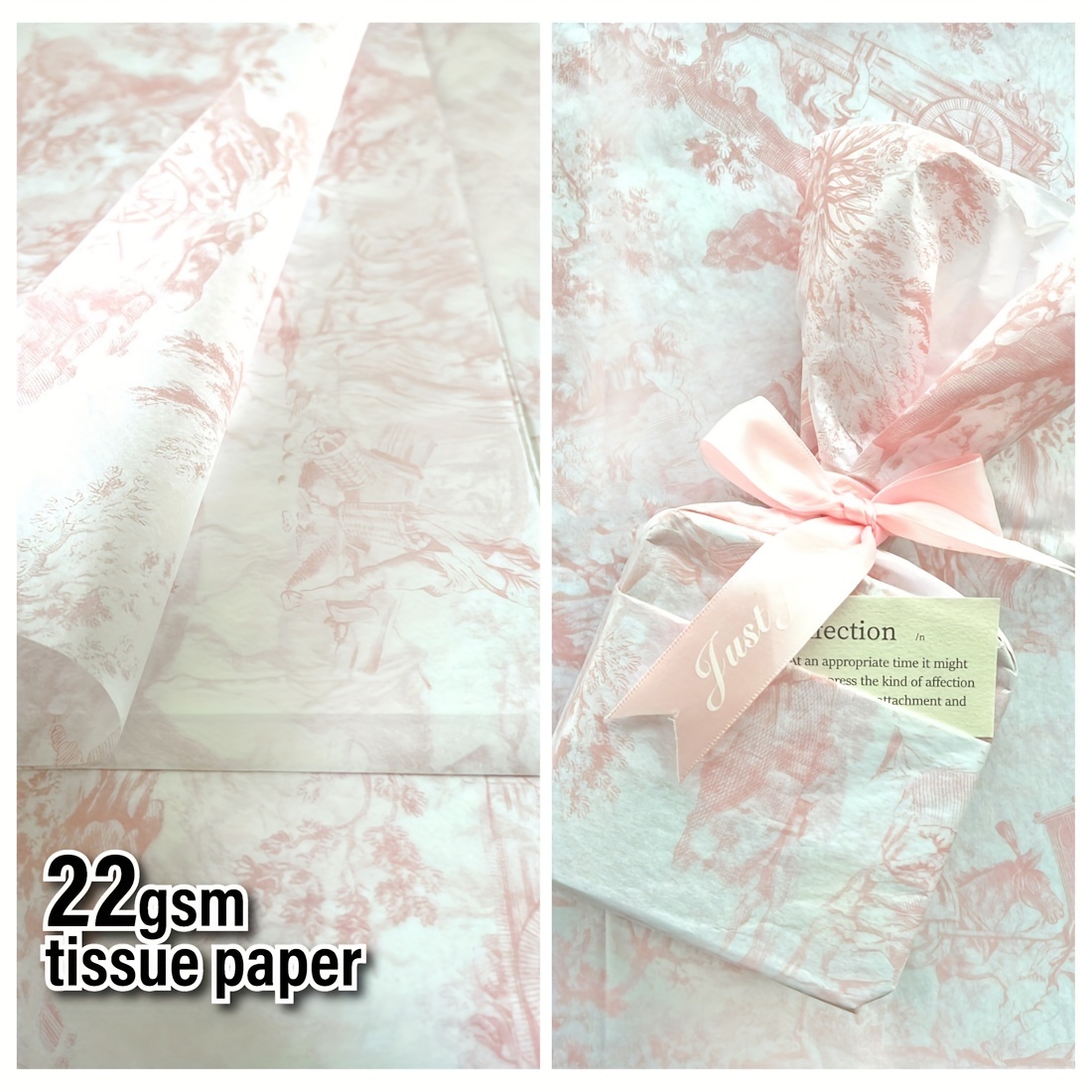 TTLLQQ Gift Wrapping Tissue Paper - 40 Sheets Green Flower Gift Wrapping Paper Bulk Pack, DIY Craft - 50x66cm