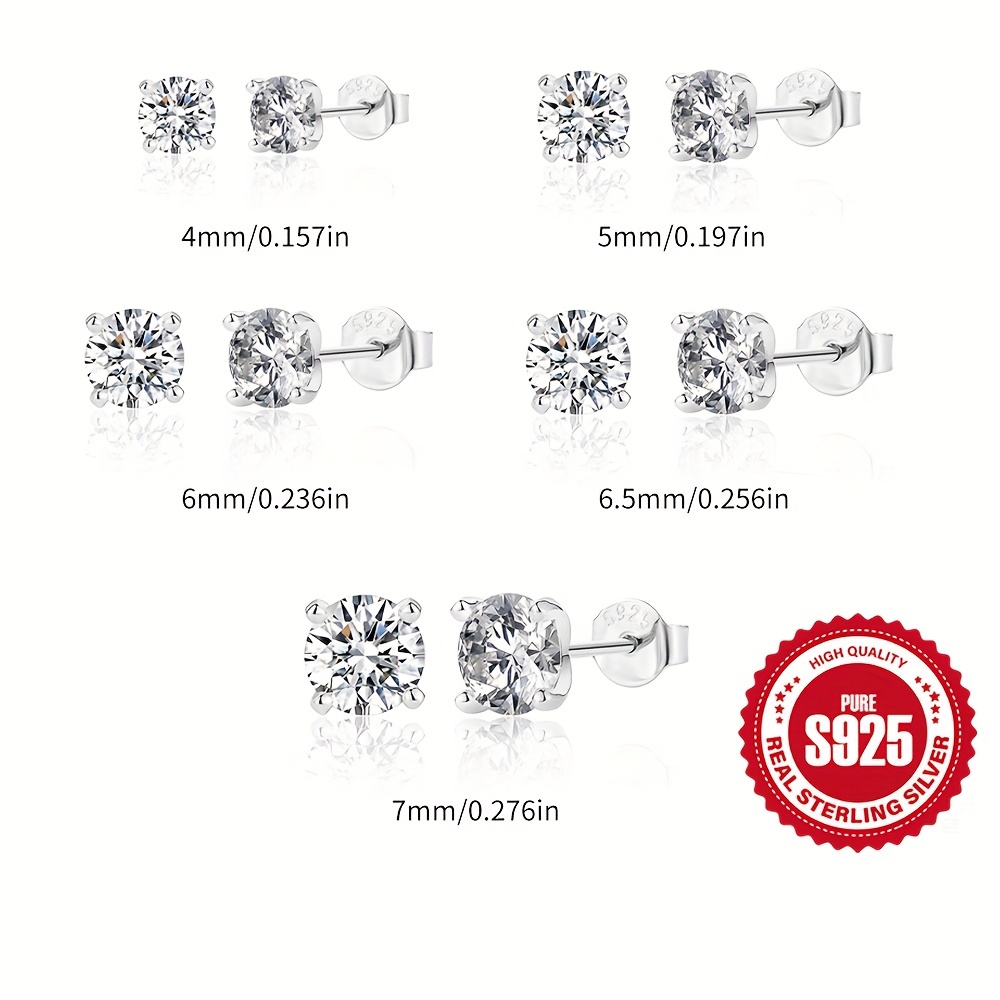 Real Vvs Diamond Earrings Men  Mens Diamond Stud Earrings - 0.6ct Stud  Earrings 4mm - Aliexpress
