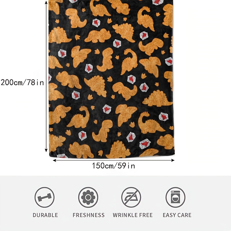 Cozy Dinosaur Chicken Plush Blanket - Soft, Flannel Throw For Couch, Office, And Camping