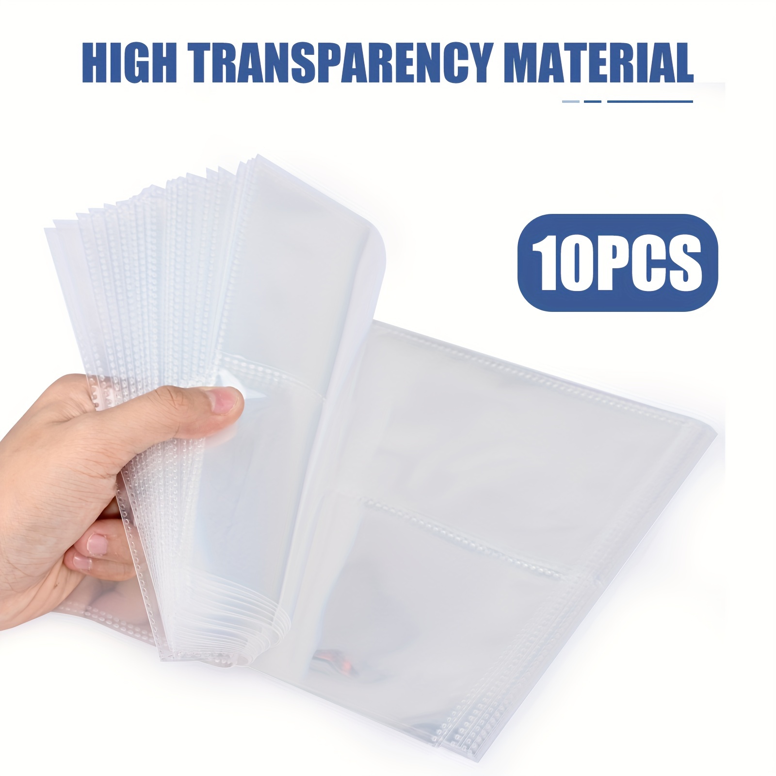 File Bags 11 hole Plastic Page Protectors Suitable For - Temu