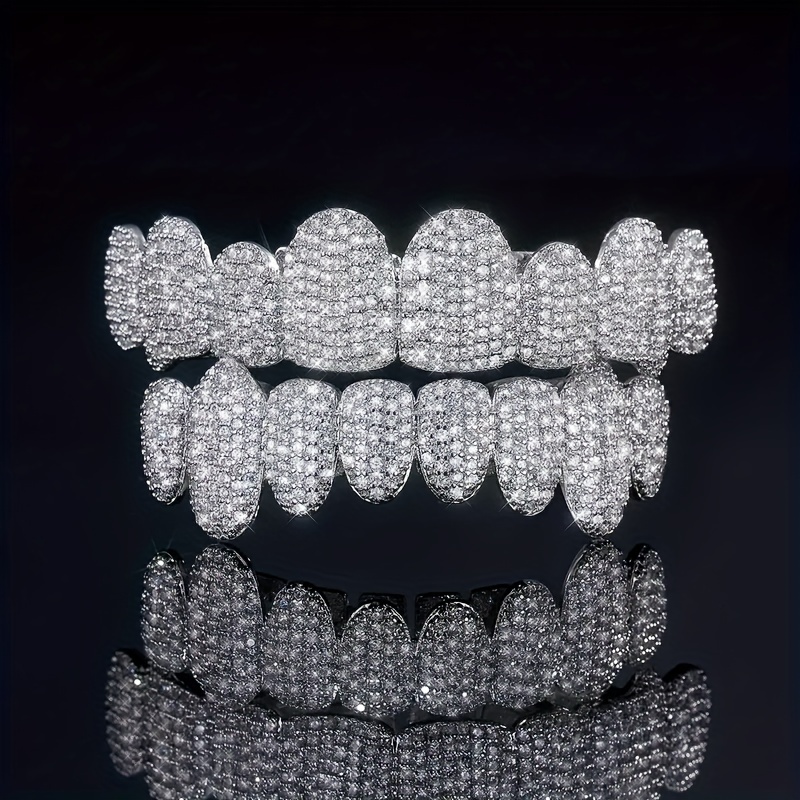 1pc Hip Hop Cubic Zirconia Dientes Grillz Dientes Inferiores - Temu