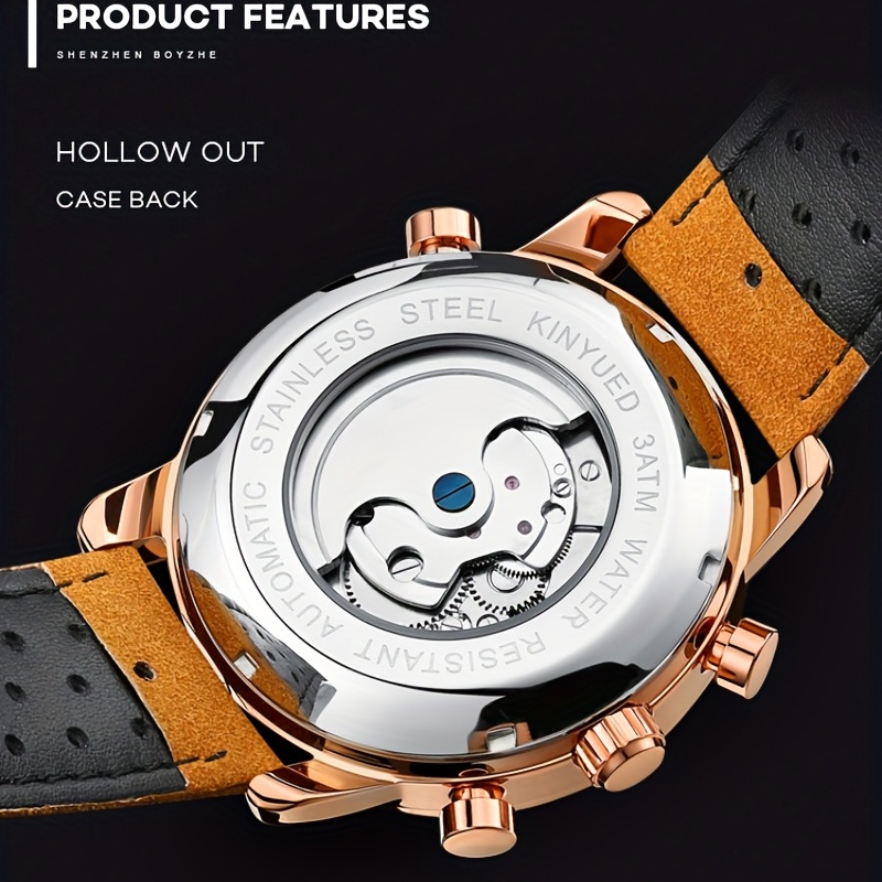 Reloj Automático Impermeable Para Hombre Kinyued Hollow Out Color