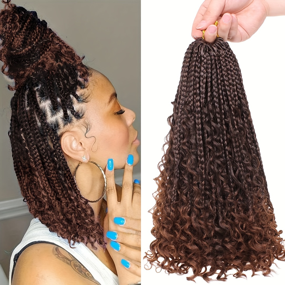 Travelwant Crochet Box Braids Hair with Curly Ends Prelooped Goddess Box  Braids Crochet Hair Braiding Hair Crochet Braids Hair for Black Women