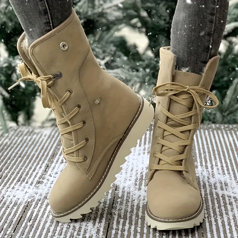 Womens fur lined 2024 lace up boots