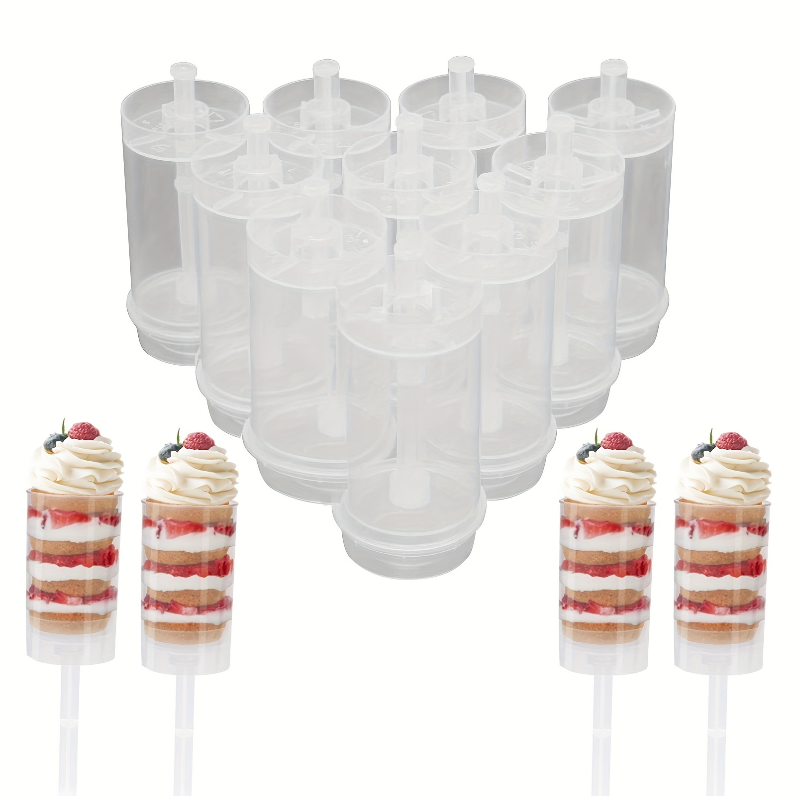 Cake Pop Shooters, Cake Push Pop Containers With Lids, For Cupcake,  Confetti, Homemade Ice Cream, Desserts, Snack - Temu