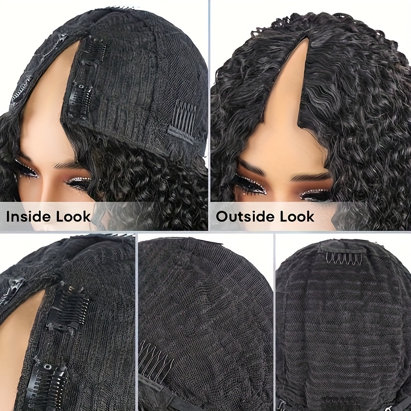 V Part Human Hair Wigs 180 Density No Glue No Temu Canada