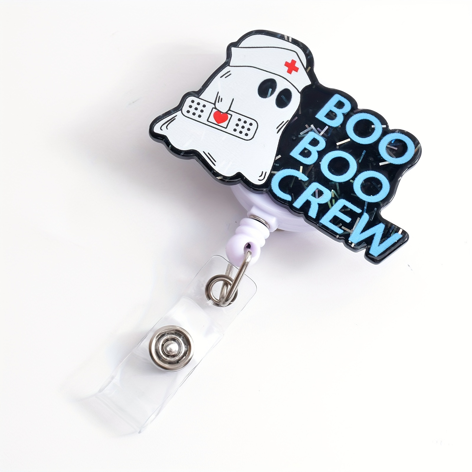 Boo Boo Crew Badge Reel With Clip Cute Acrylic Badge Clip - Temu
