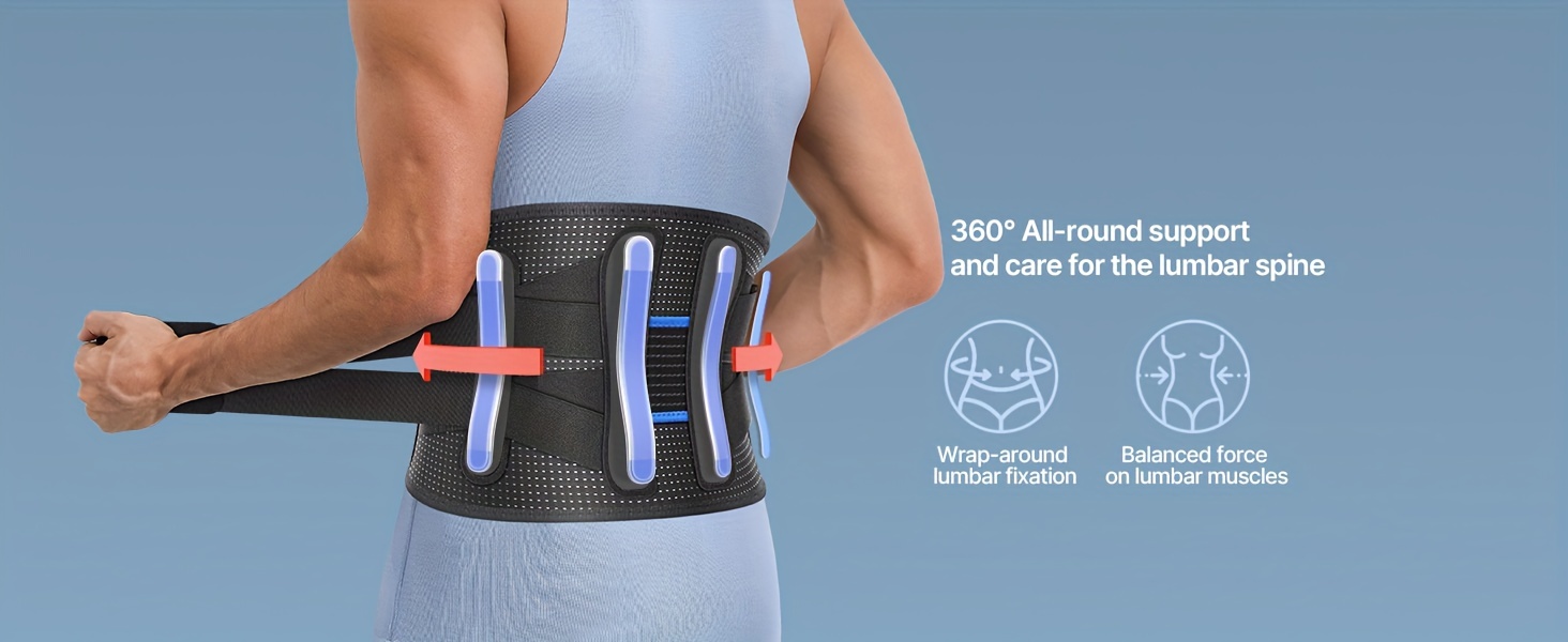 1 Set Back Braces For Lower Back Pain Relief -Breathable Back Support Belt  For Men & Women For Work -Anti-skid Lumbar Support Belt For Sciatica-Lower