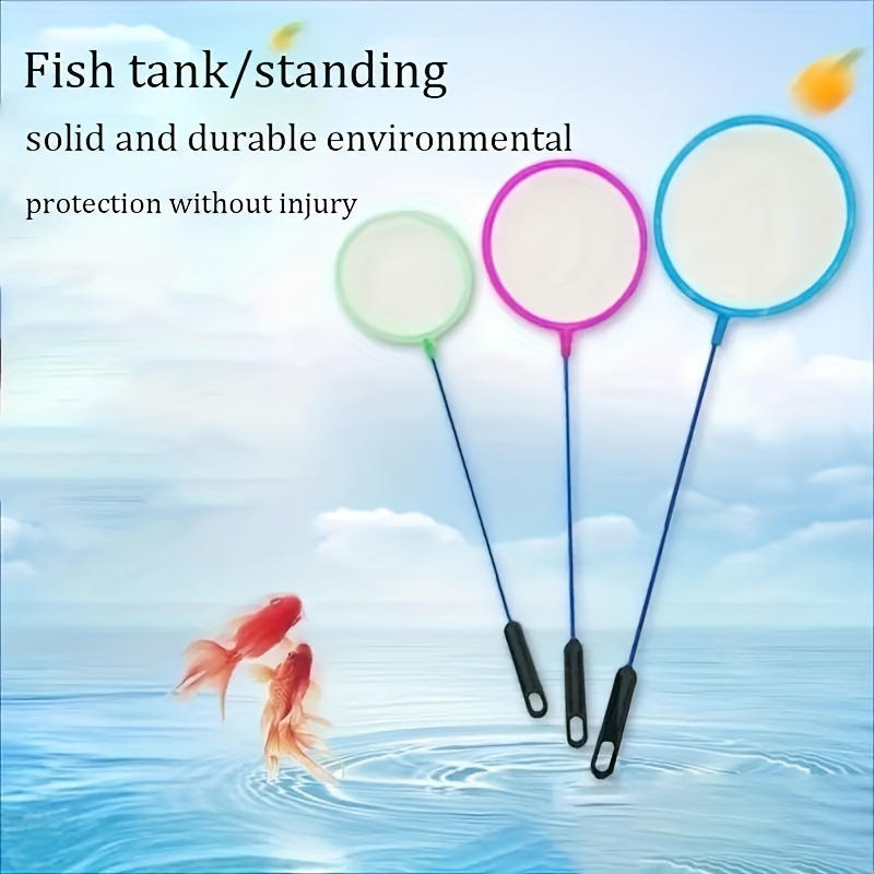 2pcs/4pcs Small Fish Catch Nets With Plastic Handle, Perfect For Aquariums,  Fish Tanks