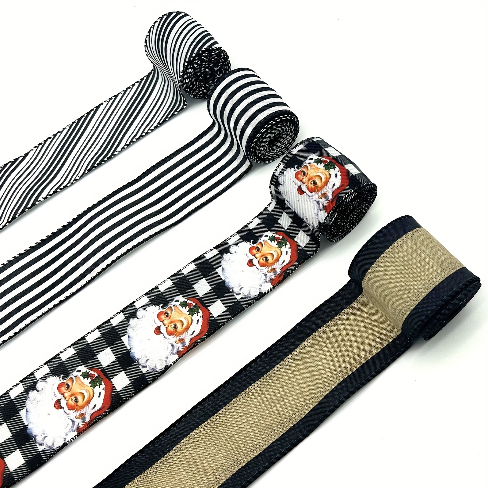 5 Yards Buffalo Plaid Ribbons Christmas Black And White - Temu