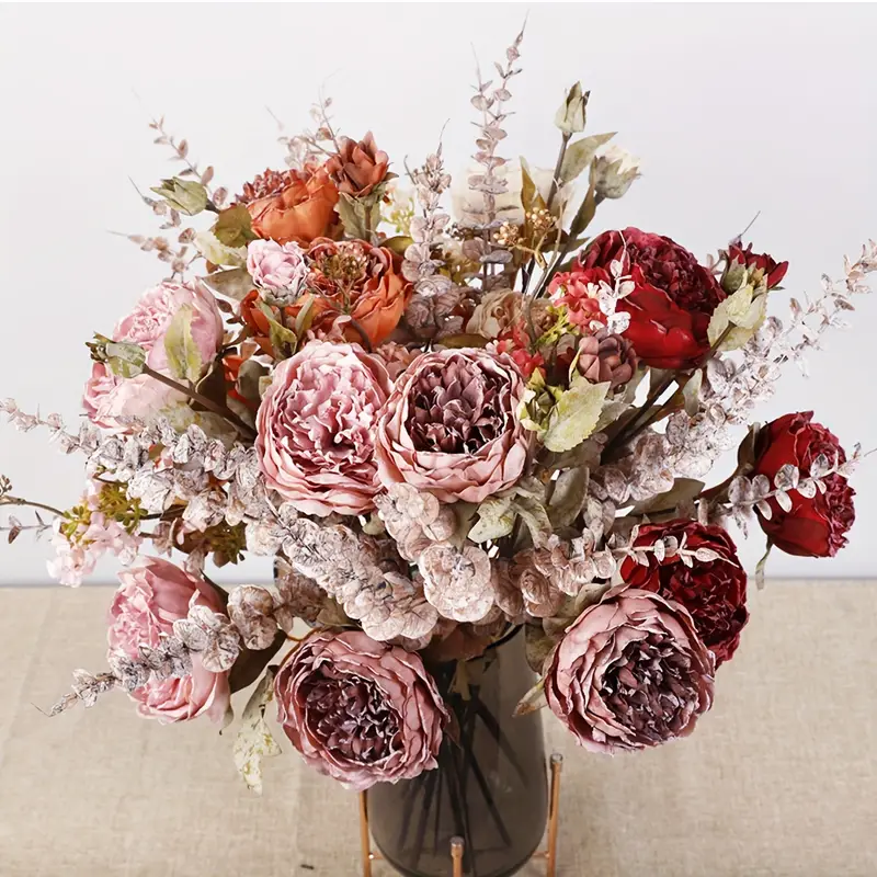 Autumn Simulation Flower Peony Real Touch Fake Flowers - Temu