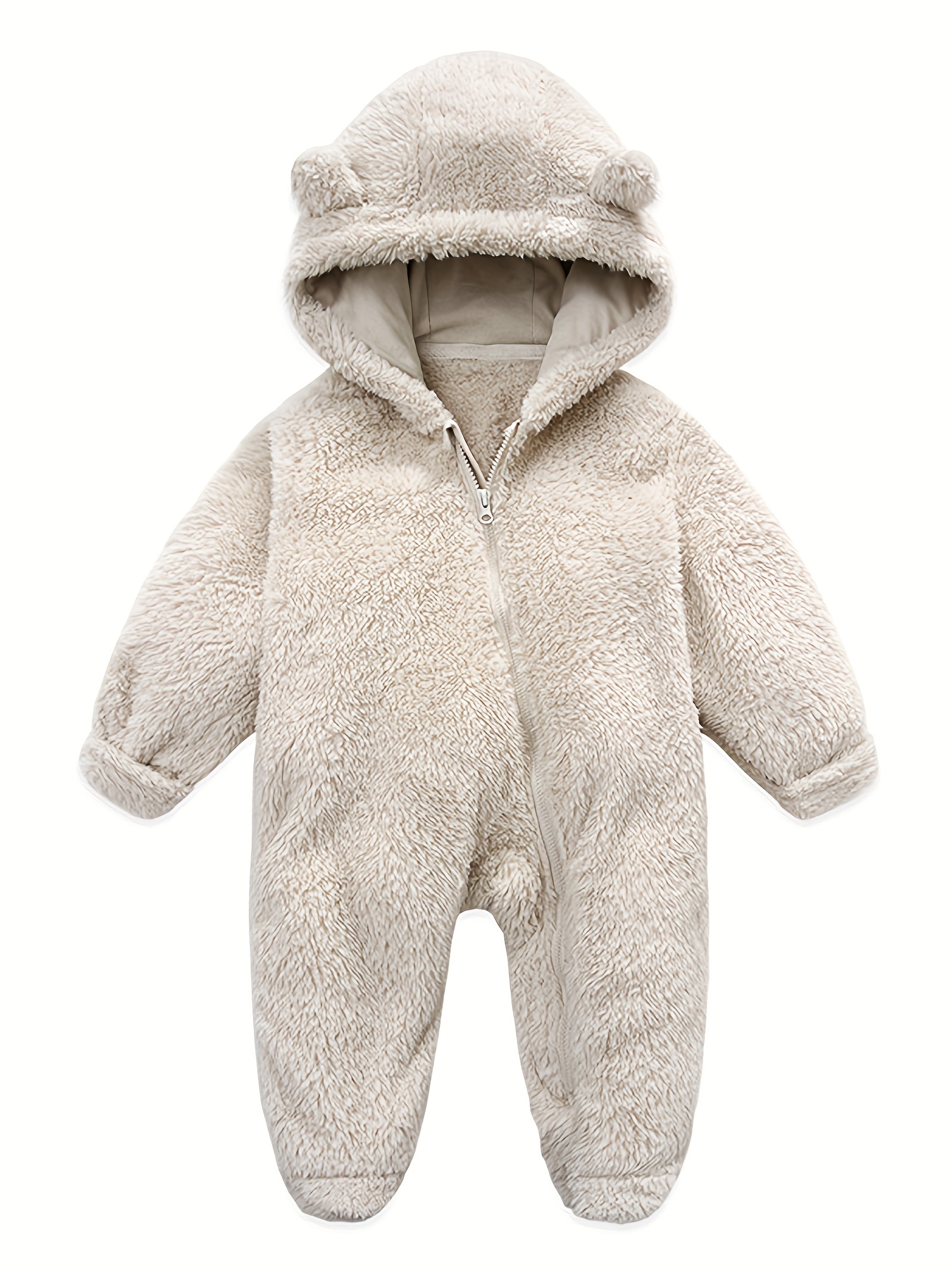 Barboteuse à Capuche Pour bébé Combinaison de Neige Polaire Hiver Pyjama à  Manches Longues Combinaison Barboteuse Bébé Fille Garçons
