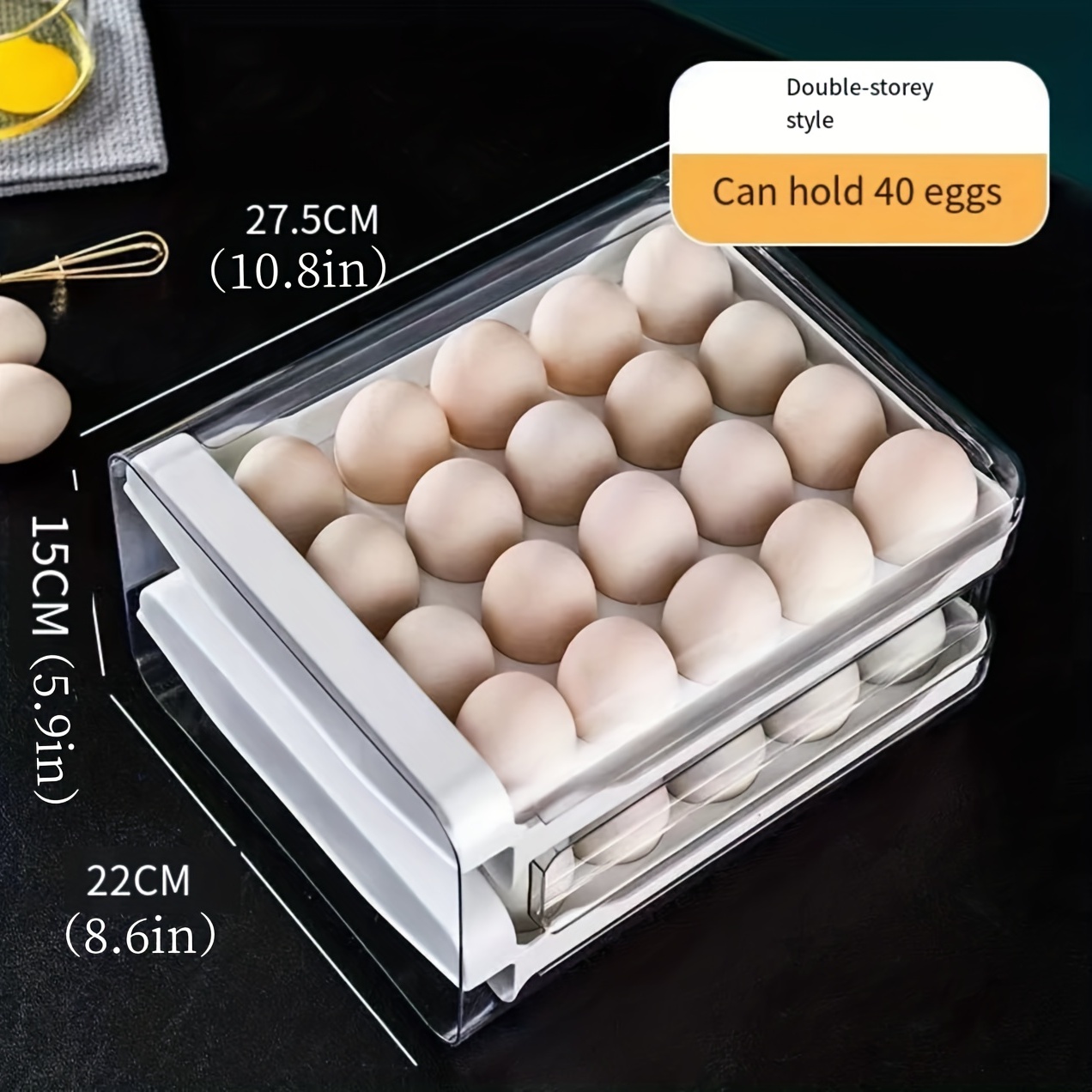 Refrigerator Egg Storage Box Leak Proof Drawer Type Hand Washable