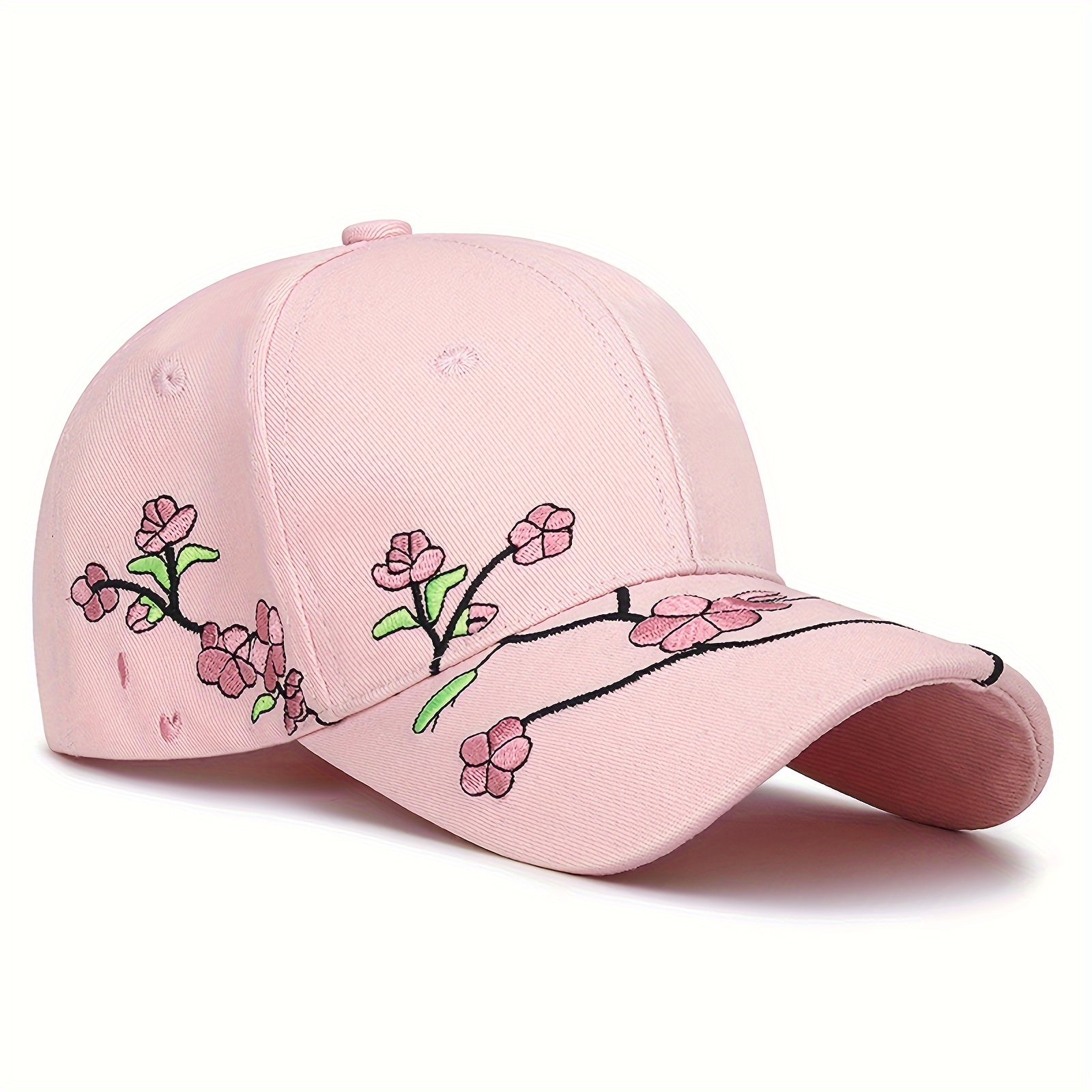 plum   embroidery baseball cap elegant flower solid color sports hat breathable adjustable dad hat for women girls details 2