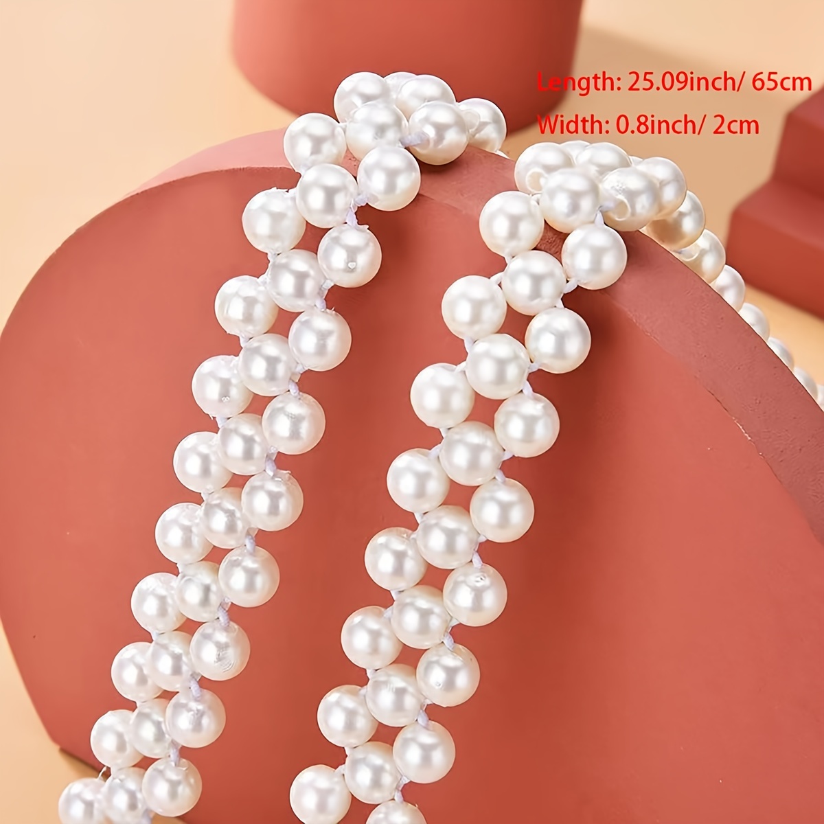 Elastic Faux Pearl Girdle Elegant White Belt Classic Waistband Trendy Decorative Dress Girdle for Women,Temu