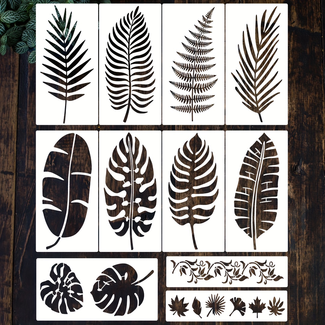  Large Leaf Stencils for Painting on Wood -Wall