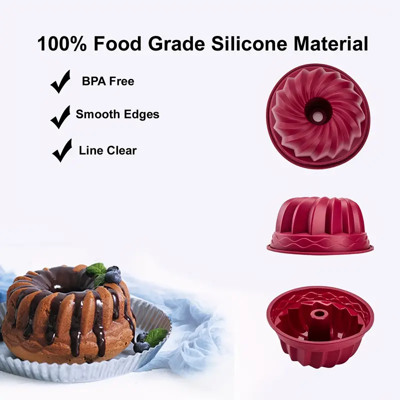 4pcs, 4 Inch Silicone Mini Bundt Cake Pans, Nonstick BPA Free Silicone Cake  Molds For Baking, Oven Dishwasher Safe Fluted Tube Baking Pan For Pumpkin