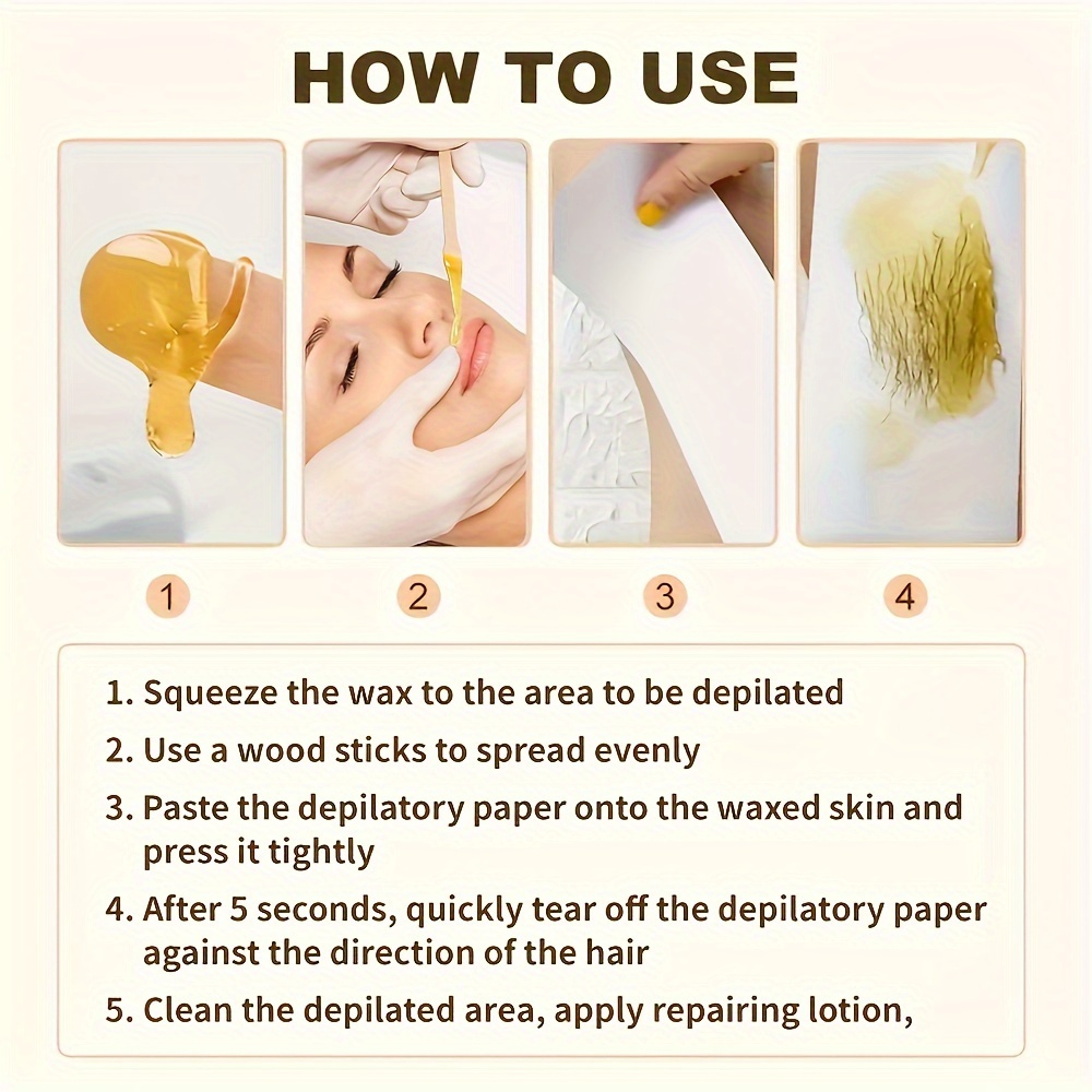 depilatory wax honey wax for precise eyebrow shaping eyebrow waxing kit travel and home use suitable for women eyebrows and face upper lip hair removal details 3