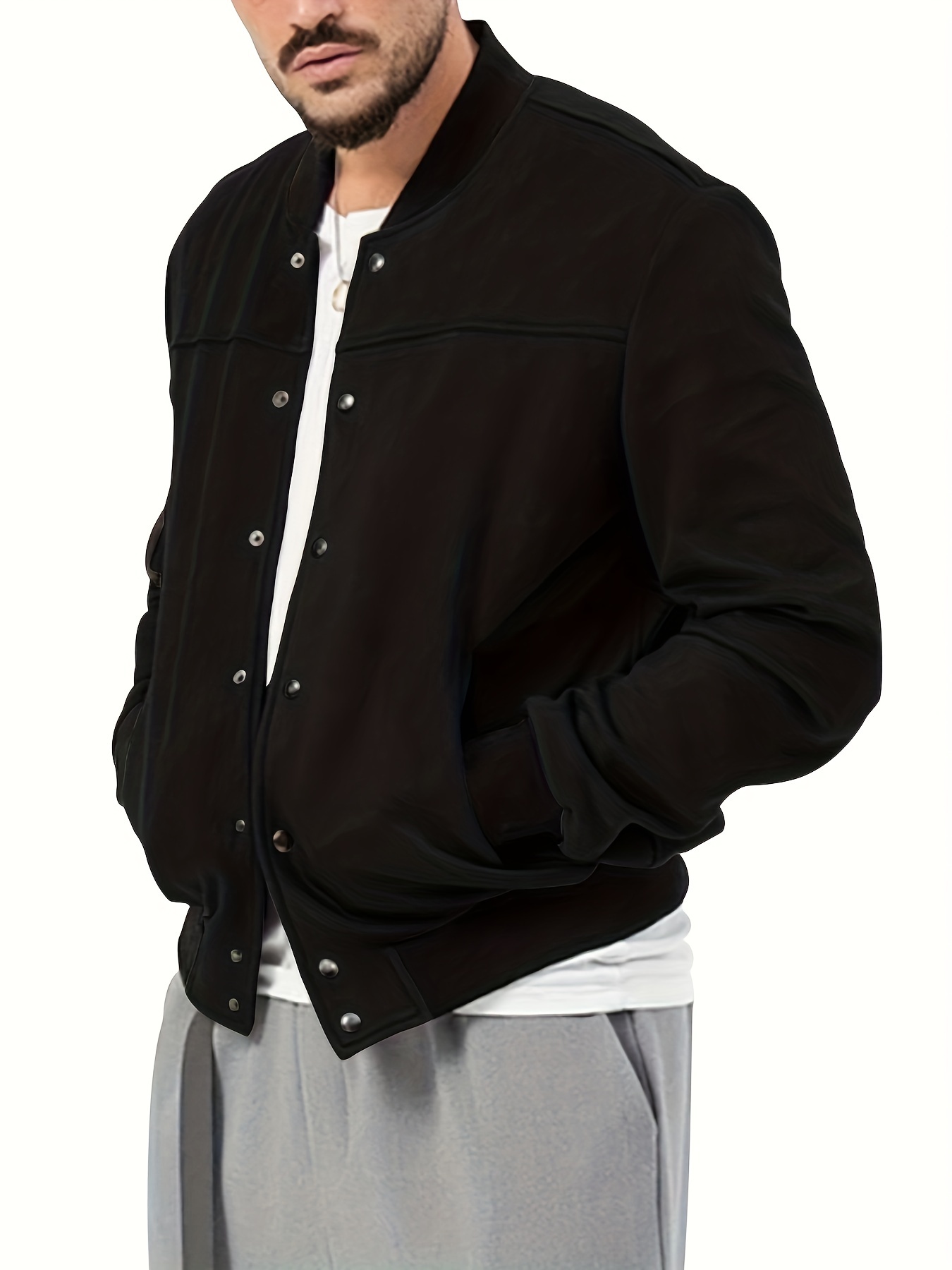 Chaqueta Hombre Otoño, Chaqueta Bomber Cuello Alto Trabajo Chaqueta  Entretiempo Cremallera Beisbol Cazadoras Negra Bomber Aire Libre Fina  Aviador Chaquetas Invierno Chaquetas Vestir Universitaria: : Moda