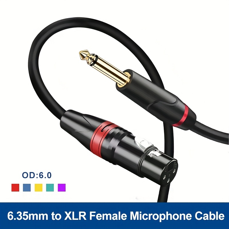 Câble Audio De Microphone Mâle À XLR Femelle De 6,35 Mm, Câble De
