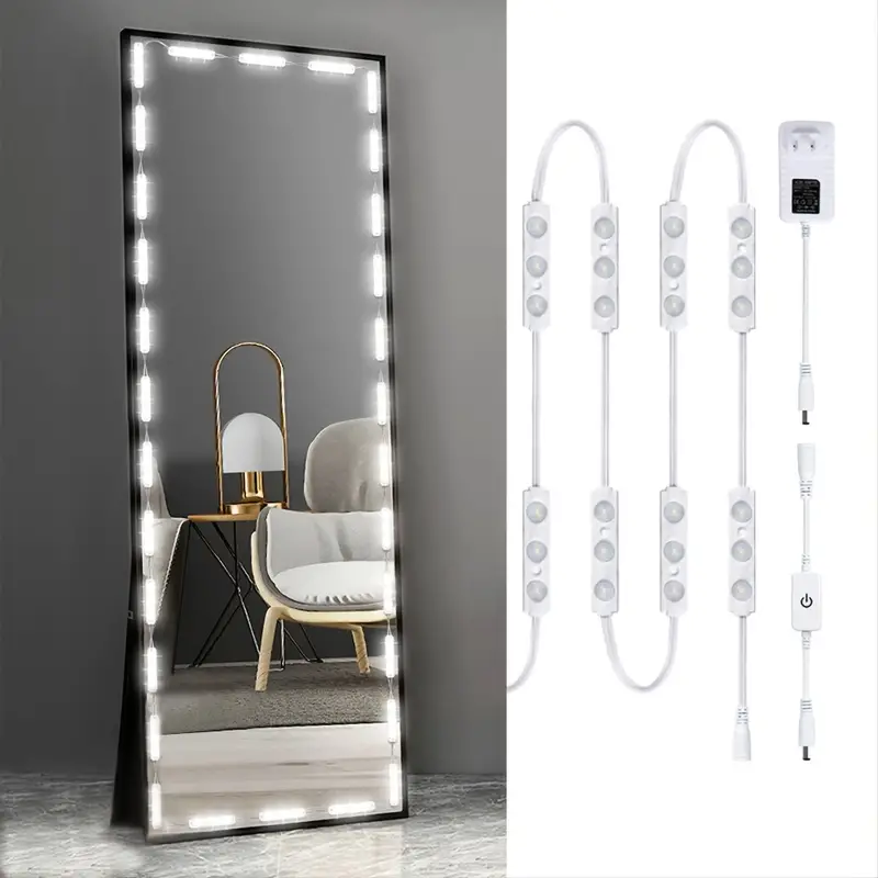 Kit de luces de tocador LED * Glam, 3 metros de luces para espejo de  tocador regulables, espejo de cuerpo completo e iluminación para espejo d