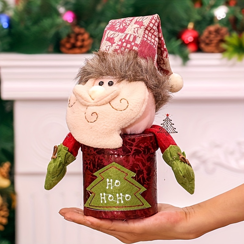 Christmas Decoration Autumn Winter Ornaments Christmas Candy Jar Gift Santa  Snowman Ornament Storage Box Clear Plastic Novelty Cookie Jars Plush Doll  Lid Bottle Party Event - Temu