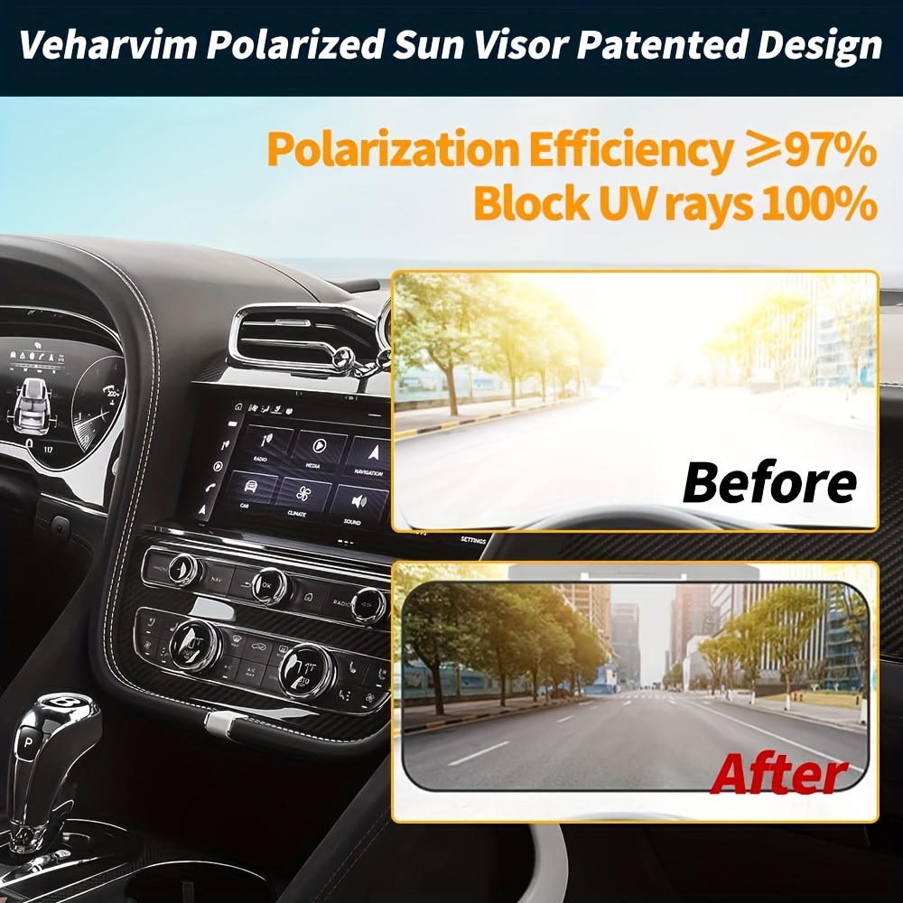 Sun Visor For Car, Universal Anti-Glare Polarized Sun Visor Extender Easy  To Install, Protect From Glare/UV Ray/Stray Light, Safe Driving For Car