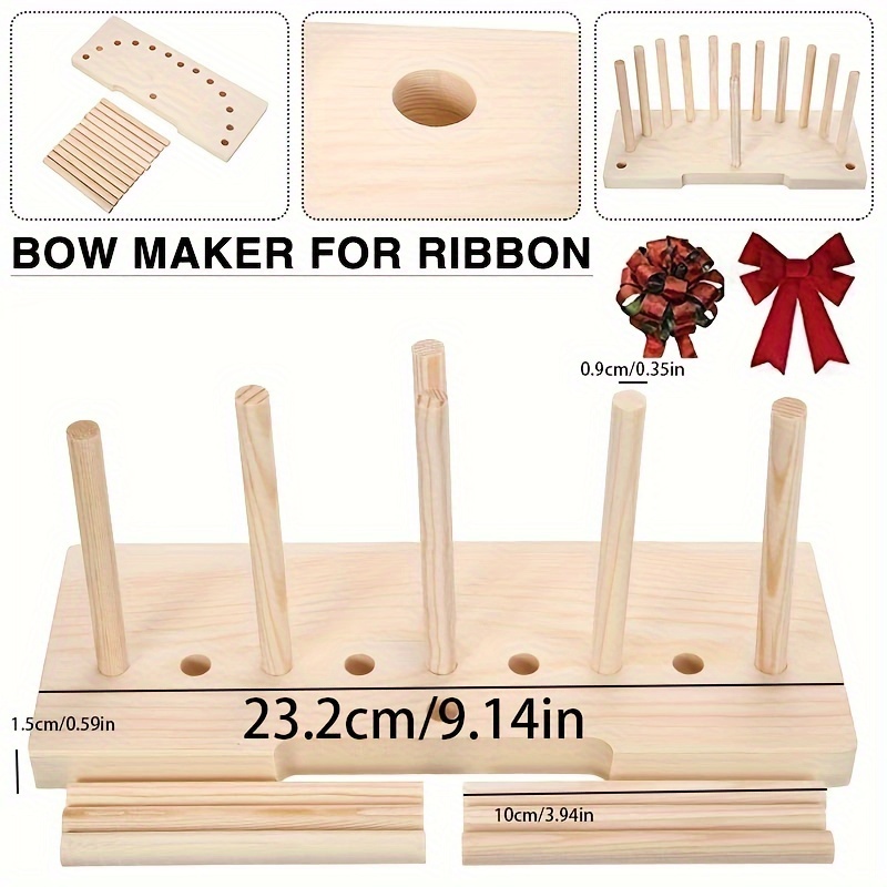 Multipurpose Bow Maker for Ribbon Wooden Bow Making Tool for Ribbon Crafts  DIY Decoration for Christmas Valentine's Day