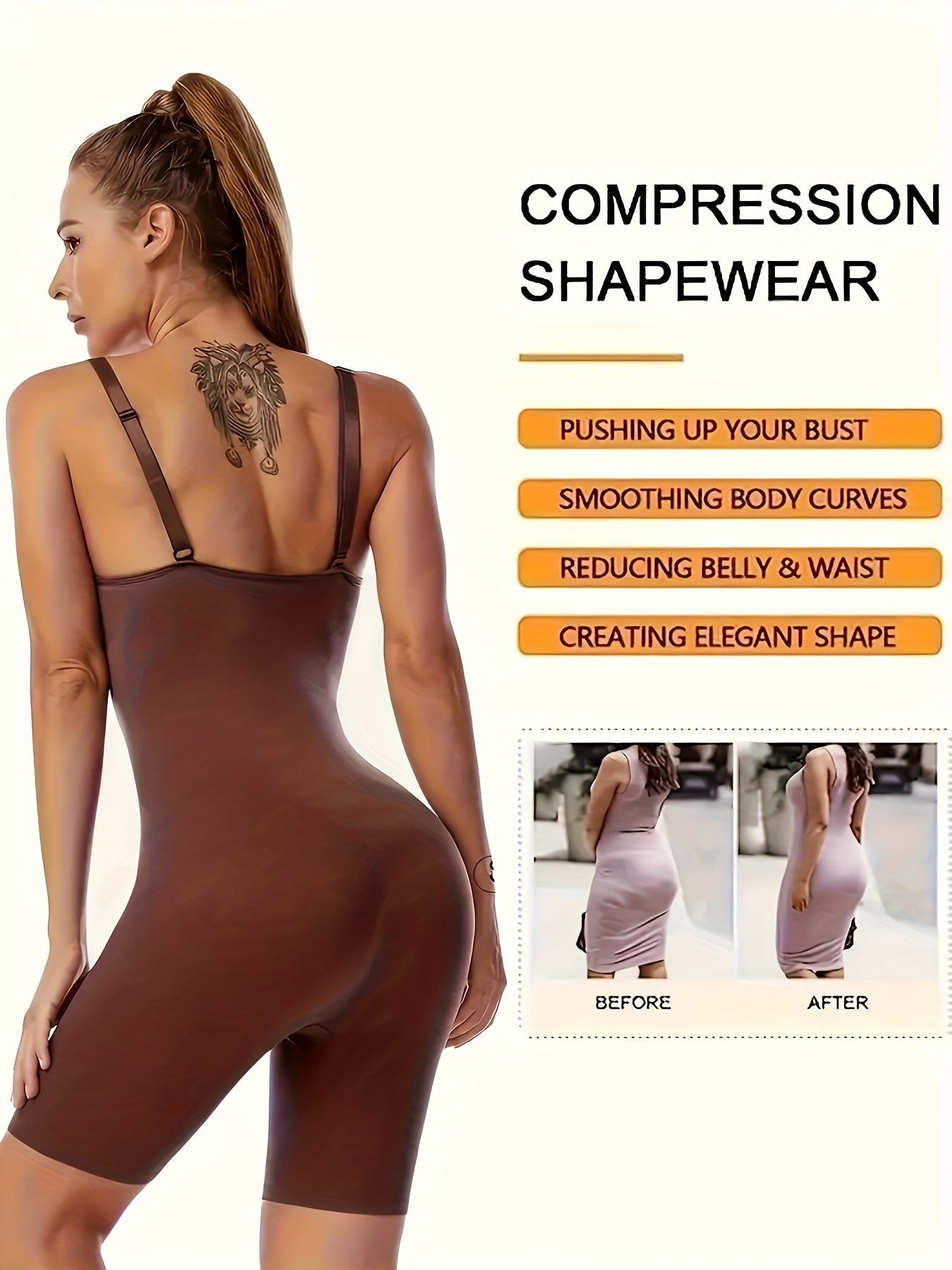 Seamless Slip Shaping Romper Tummy Control Butt Lifting V - Temu