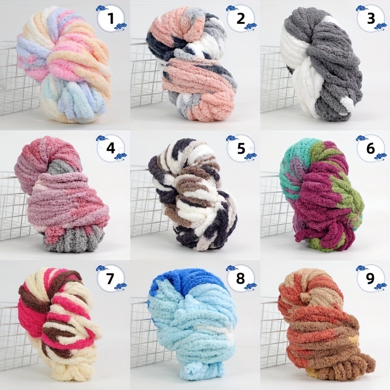 Chenille Chunky Knit Yarn,Cream White Chenille Yarn,Extreme Knitting  Yarn,Arm Knitting Yarn,Thick Yarn,Bulky Knit,Chunky Knit Blanket  Yarn,250g/8 oz