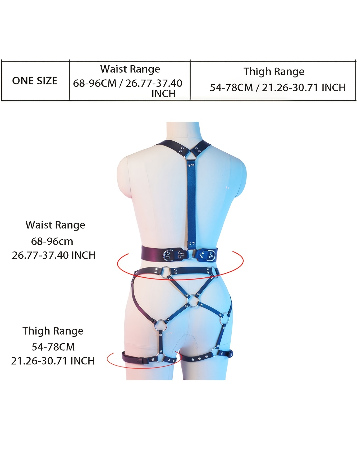Leather Chest and Leg Harness Set for Women, Leather Harness Full