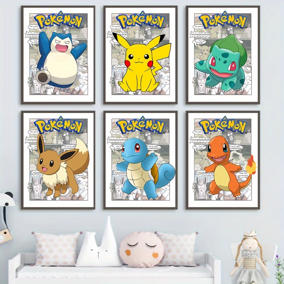 Anime Pocket Monster Canvas Print Posters, Pikachu, Squirtle, Charizard  Canvas Wall Art Paintings, Artwork Wall Painting For Living Room Bedroom  Bathroom Office Hallway Wall Decors, No Frames - Temu