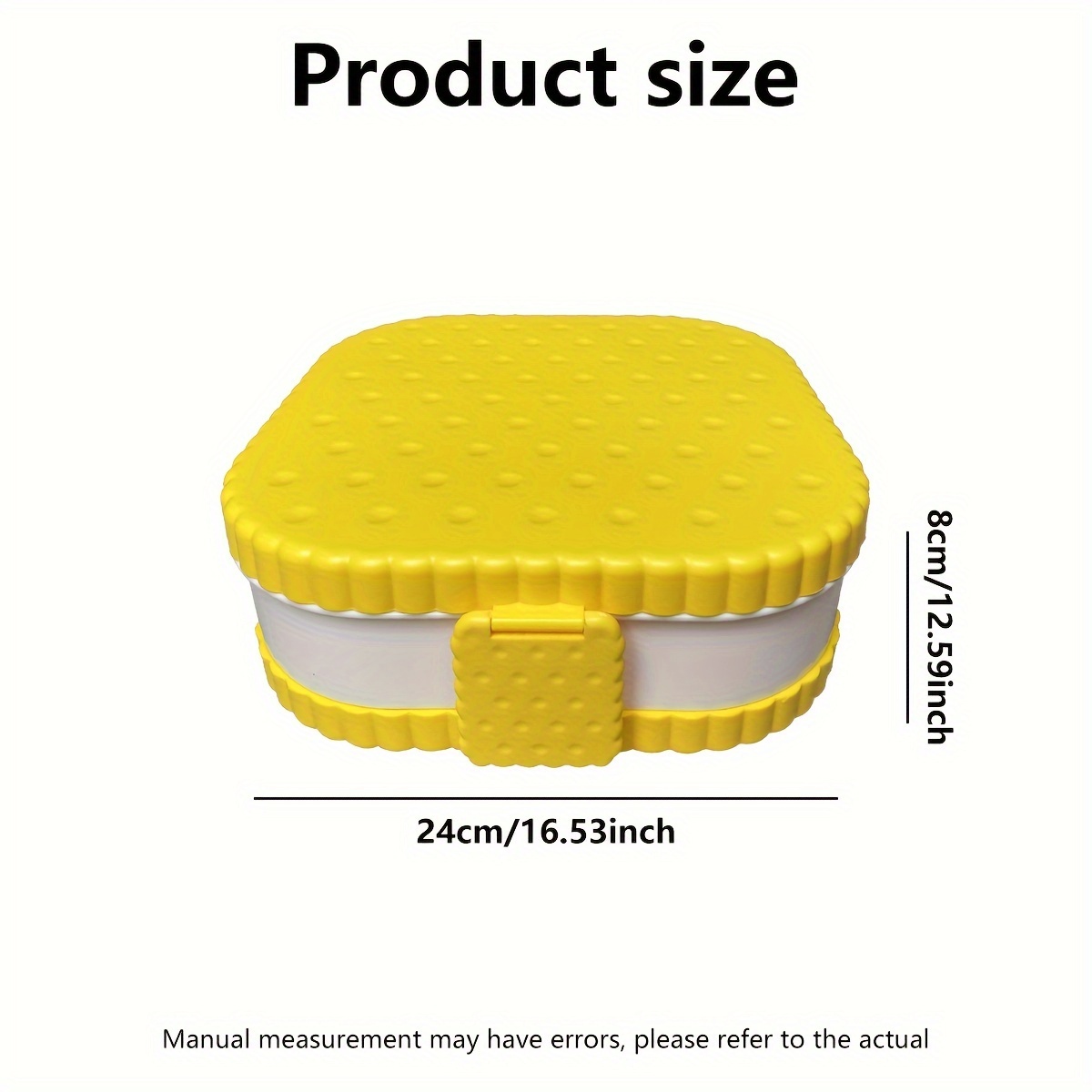 Yellow Cookie Style Plastic Box 5 Compartments Square - Temu