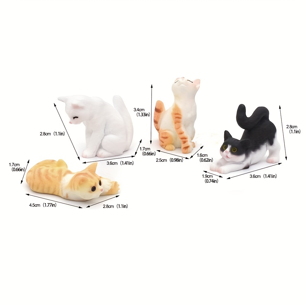 Cat Figurines Realistic Cat Dollhouse Accessories 1:12 Scale - Temu Canada