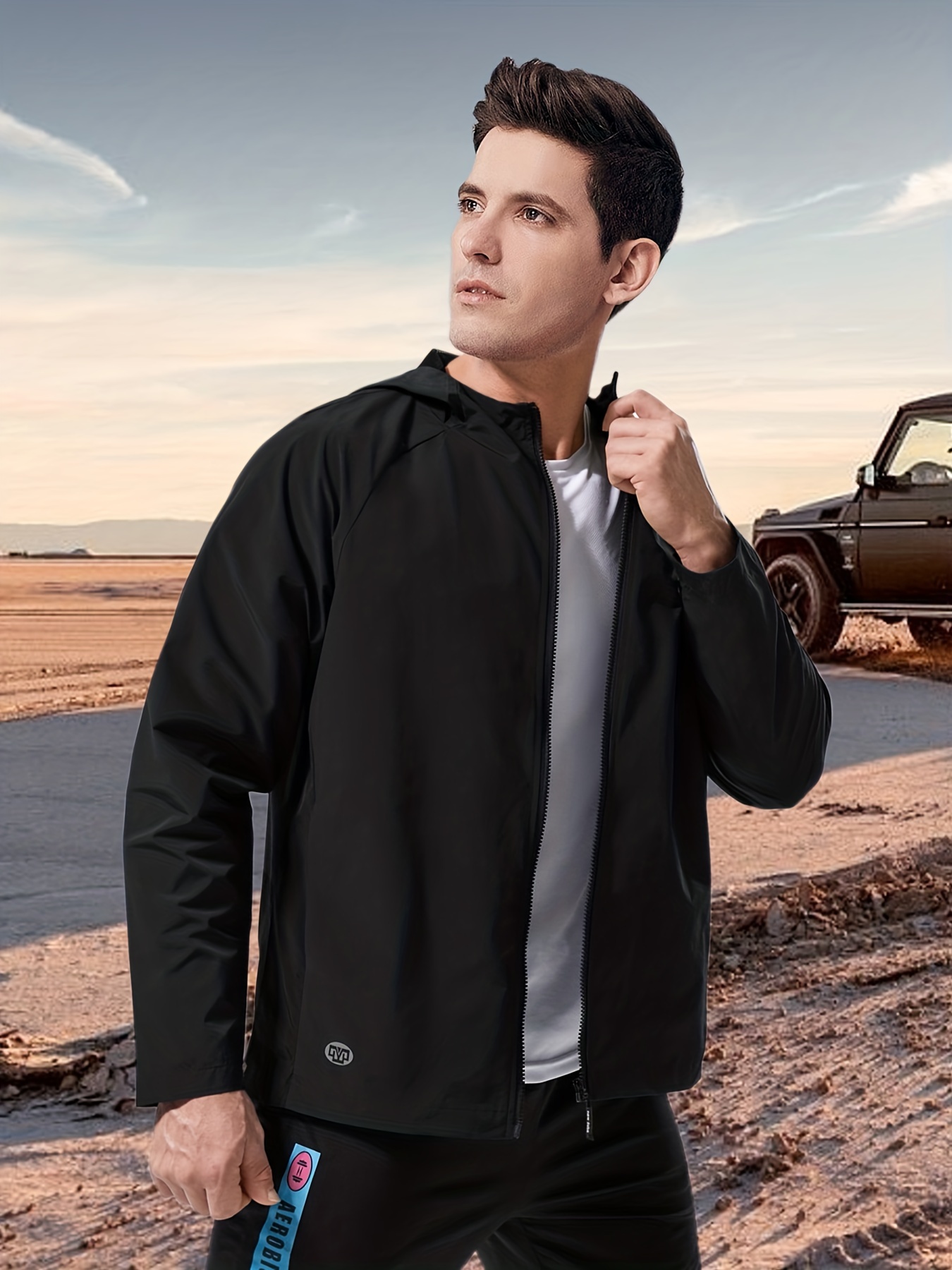 Chaqueta Cortavientos Impermeable Ligera Casual Hombre - Temu