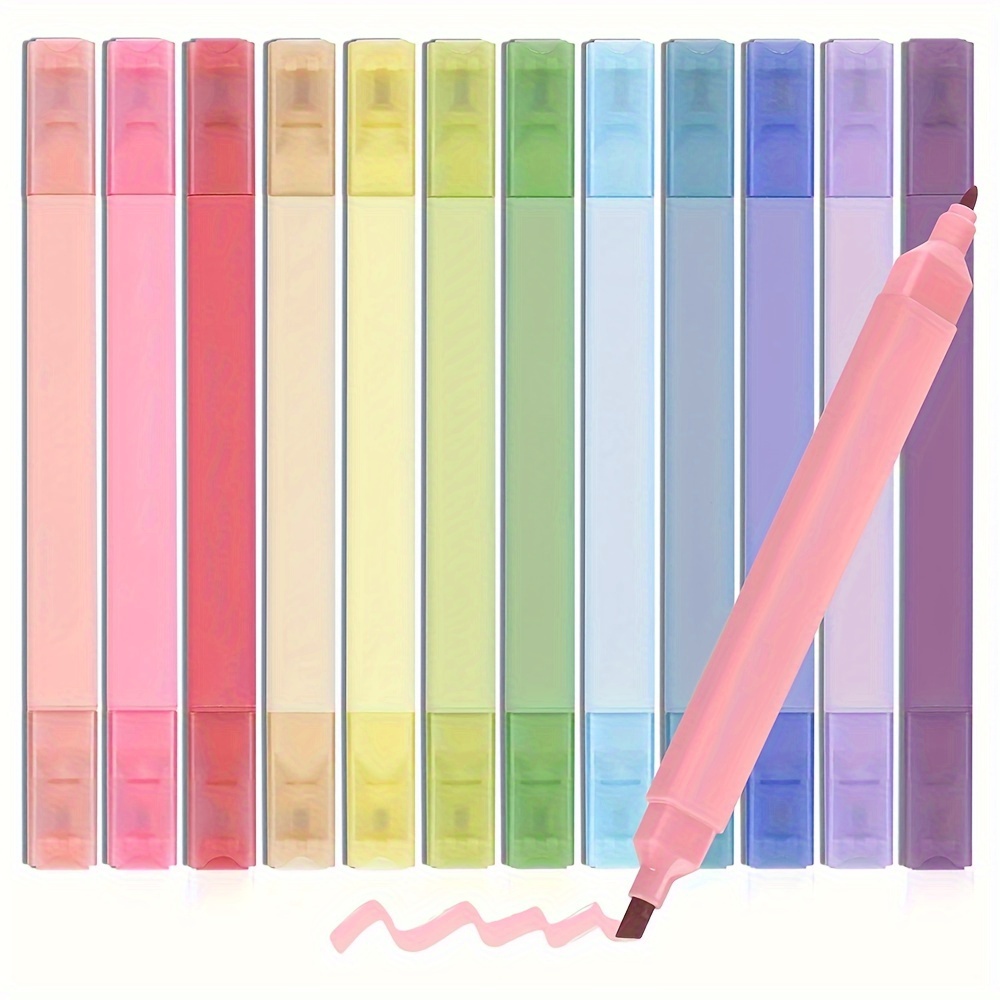 Pastel Highlighter Set Double End Bible Highlighters And Pens No Bleed 6  Pcs Soft Tip Aesthetic Highlighters For Journal & Notes - AliExpress