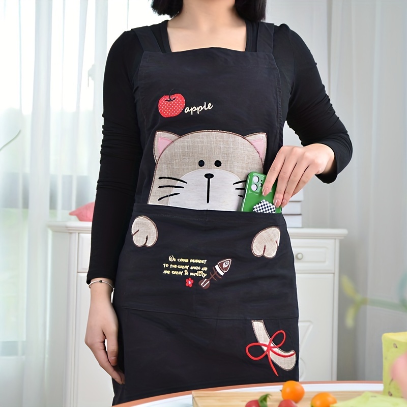 1pc Kitchen Apron, Colorful Butterfly And Flower Design, Linen,  Anti-fouling, Sleeveless, Workwear For Cooking/ Waiters, Also Suitable For  Painting/art/handicraft Parties, Baking, Gardening, Kitchen Accessories