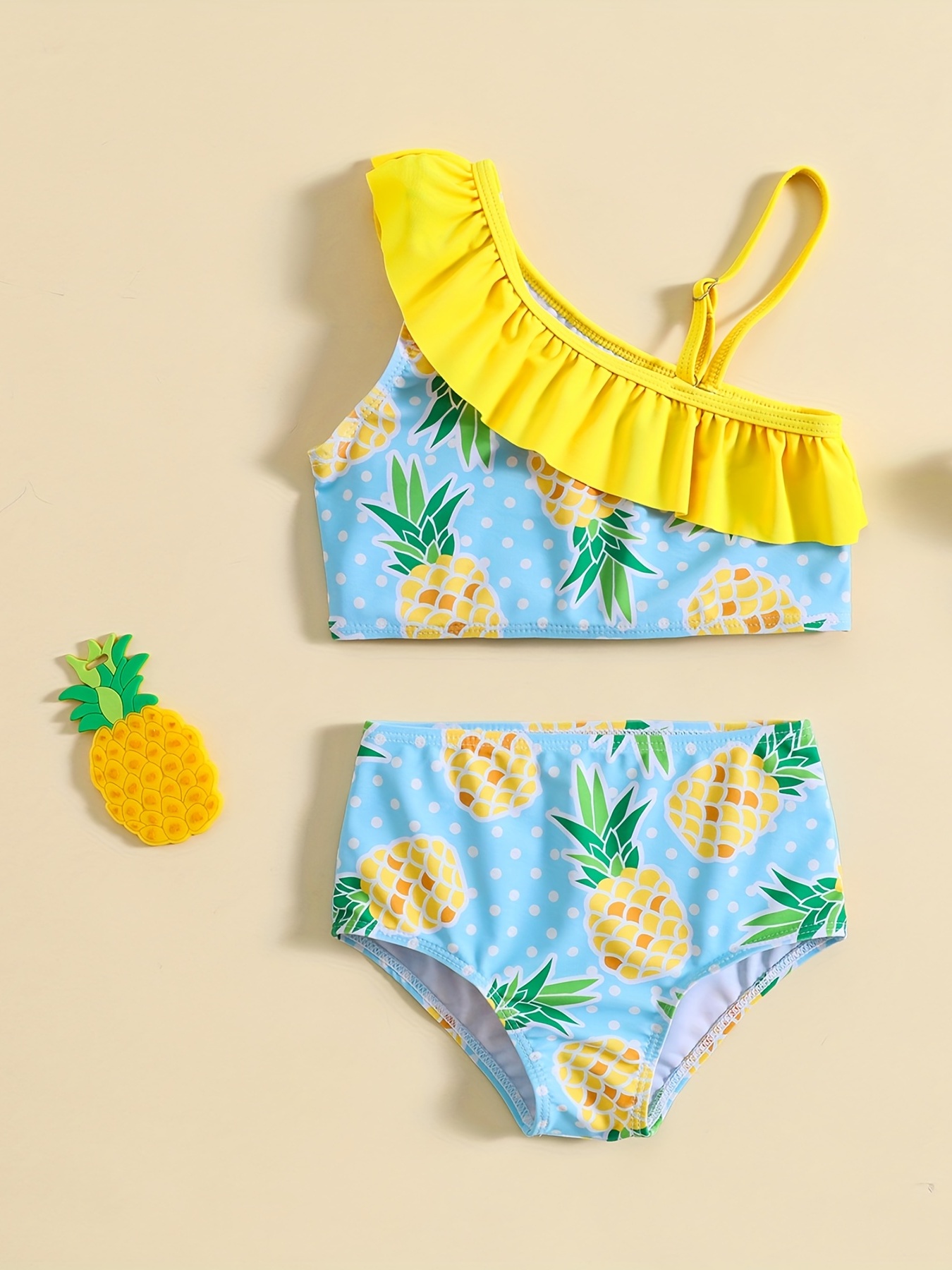 2pc Watermelon & Strawberry Ruffled Cami Top & Shorts Swimsuit Set